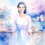 Firefly_Una donna di circa 55 anni. Mediterranea, capelli lunghi e neri. Indossa un abito a f 511405 (1)