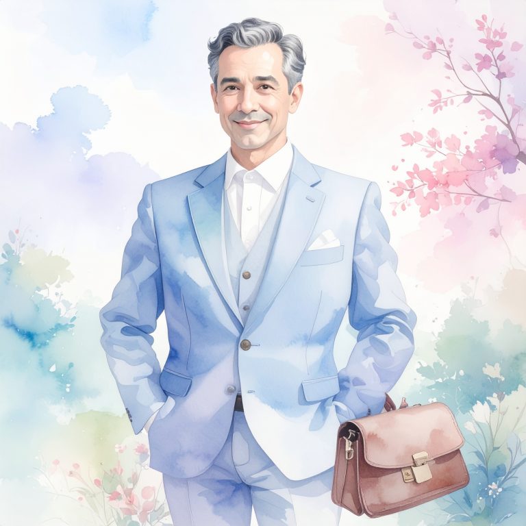 Firefly_Una uomo azzimato  di mezza età. Il fisico è sottile, secco, le spalle strette e la s 75774